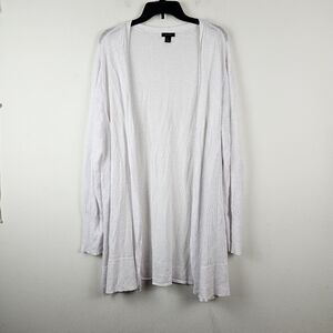 Halogen Linen Open Front White Cardigan Size 1X